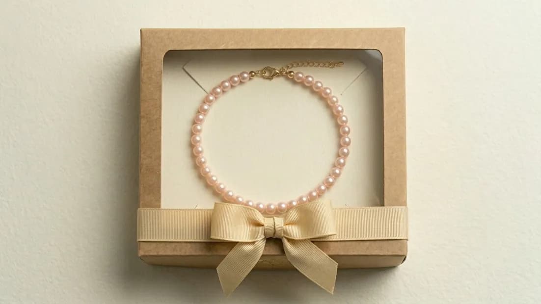 Colar de Pérolas Rosa - 2