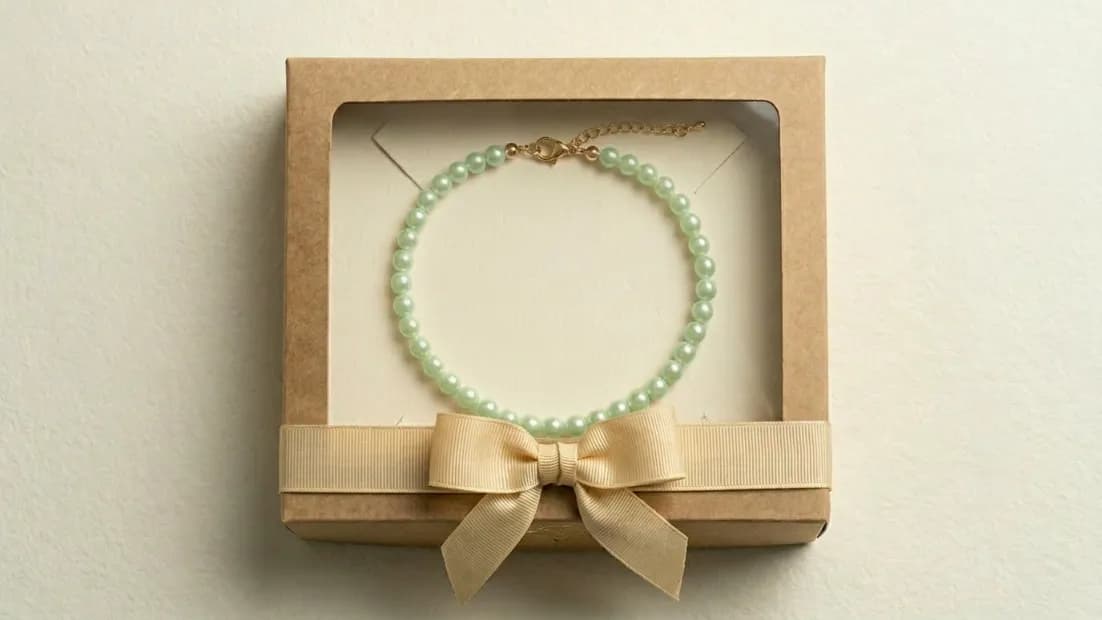 Colar de Pérolas Verde - 2