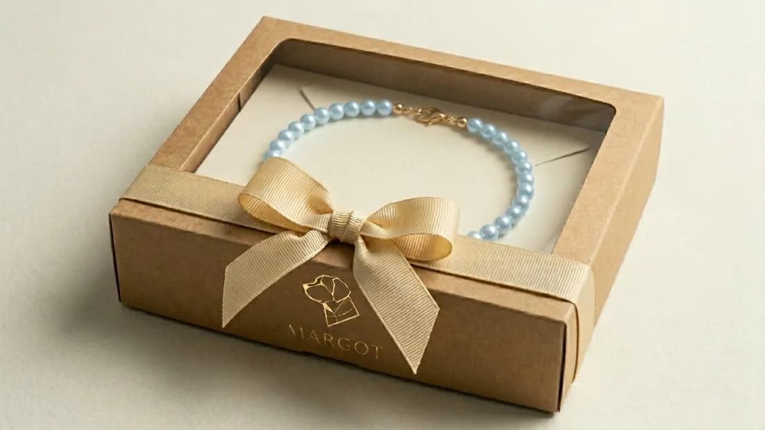 Colar de pérolas Azul